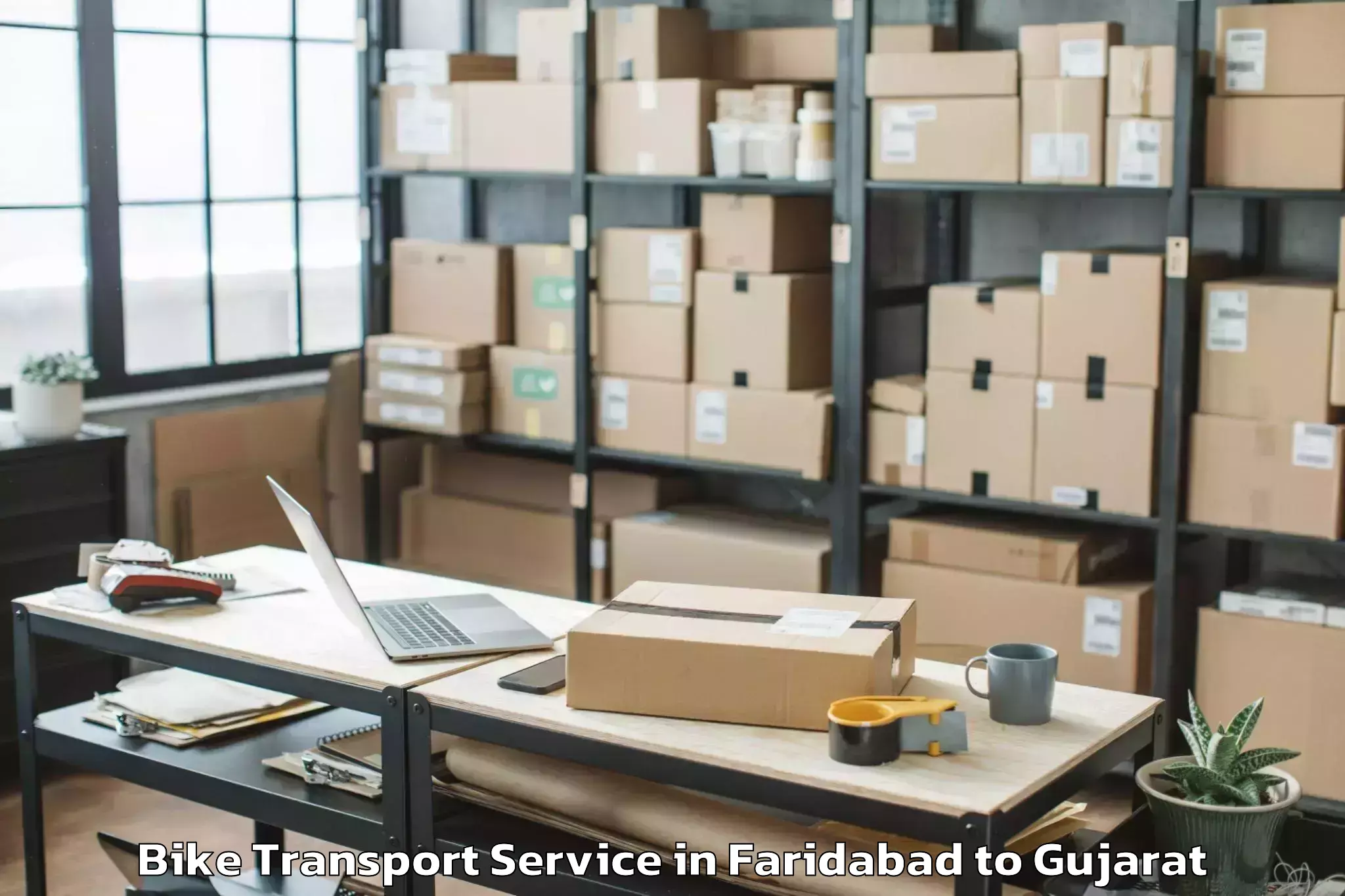 Affordable Faridabad to Shivrajpur Bike Transport